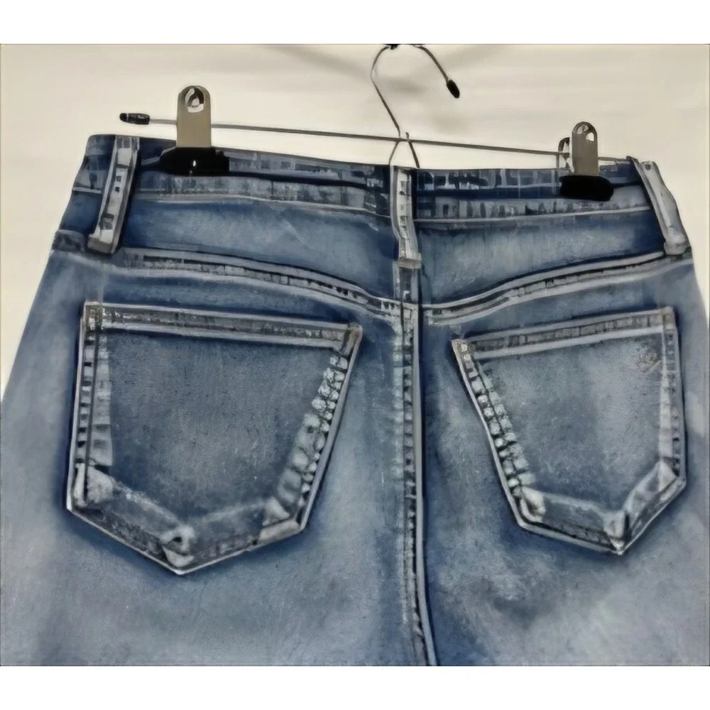 Rampage Skinny Sophie Mid Rise Jeans Women's Blue Acid Wash Cotton Blend 9 LACE